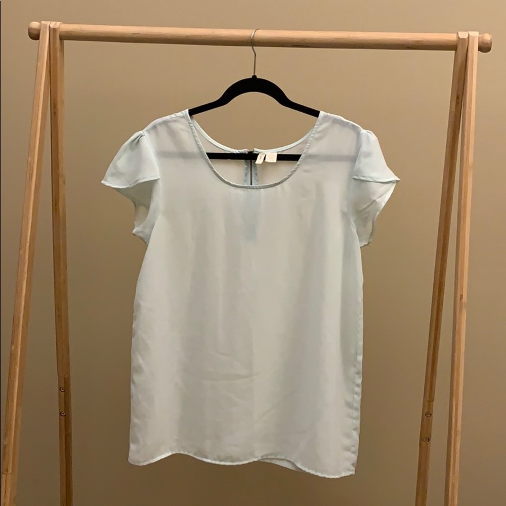 Tulip Short Sleeve Blouse Size Large Zipper Detail